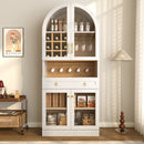 70" Tall Arched Bar Cabinet