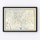 Vintage Map of Sun Valley Idaho, 1938