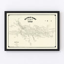 Vintage Map of Buffalo Hump Camp, 1899