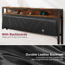Full Size Metal Platform Bed Frame with Adjustable Upholstered Headboard