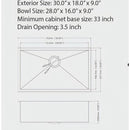 Undermount Kitchen Sink 16 Gauge Single Bowl Stainless Steel
