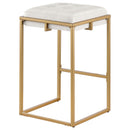 Square Counter Height Stools (Set of 2) - Beige / Gold by HouseOfZazla