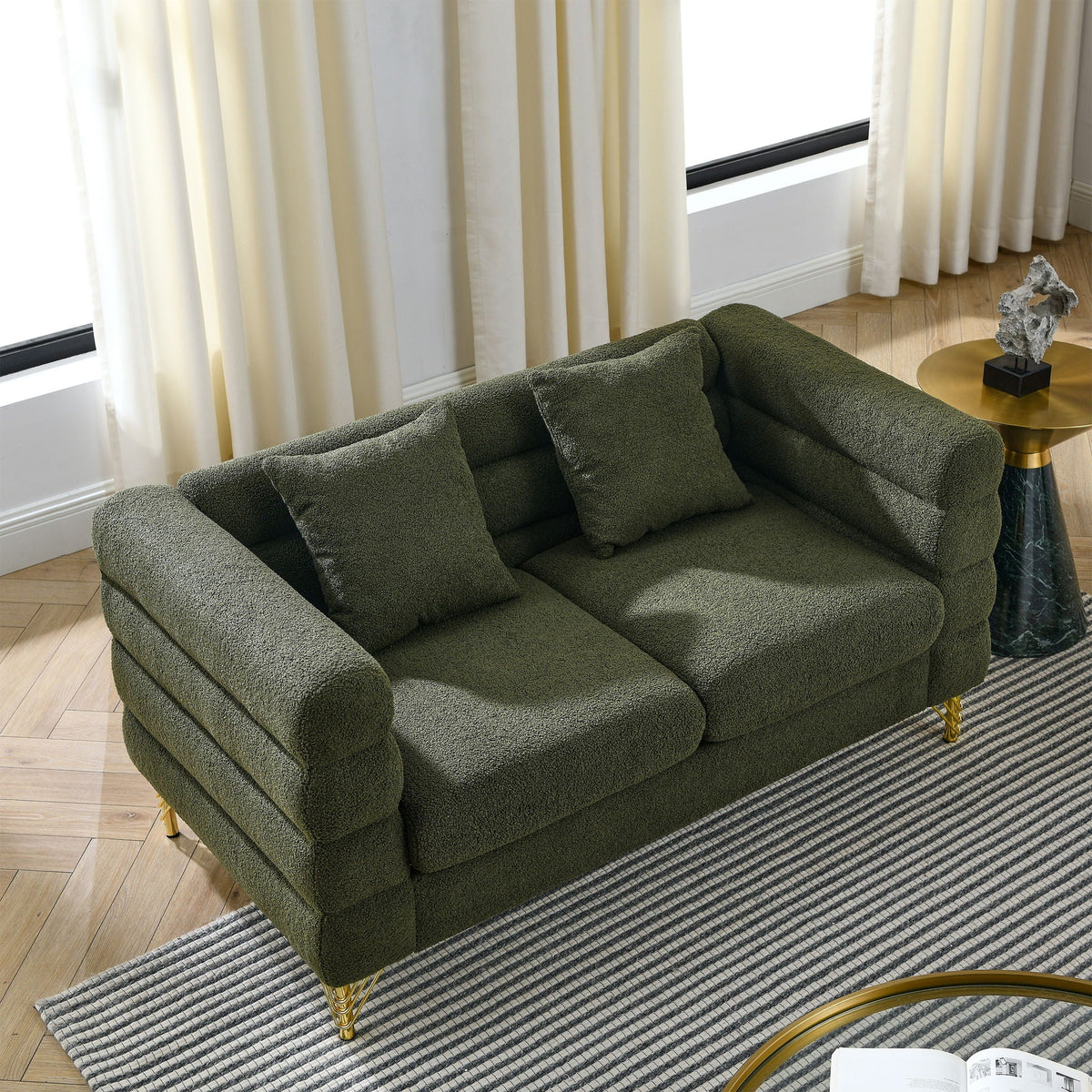 Oversized 2 Seater Sectional Sofa With Deep Seating And 2 Pillows, photo 12 of 23
