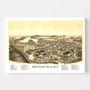 Vintage Map of Wappingers Falls, New York 1889