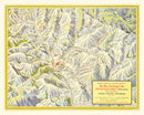 Vintage Map of Sun Valley Ski Trail, 1937