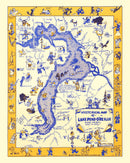 Vintage Map of Lake Pend O'Reille, 1944