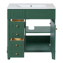 Bathroom Vanity With Sink, Freestanding Storage Cabinet & 2 Drawers And Soft Closing Door, Solid Legs, Frame, Basin,