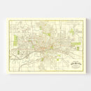 Vintage Map of Des Moines, Iowa 1920
