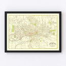 Vintage Map of Des Moines, Iowa 1920