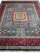 Hand-Knotted Mamluk Wool Rug – 8'4" x 9'9" – Intricate Geometric Masterpiece