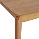 Mid Century Dining Table, Rubberwood With Walnut Veneer - Natural Oak