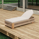 Outdoor Chaise Lounge Chair, Acacia Wood with Adjustable Backrest and Cushion by HouseOfZazla