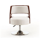 Salon - Swivel Lounge Chair 2 Tone Design With Adjustable Height And Full Swivel For Living Room - White by HouseOfZazla