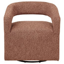 Westhill Boucle Upholstered Swivel Accent Chair Berry