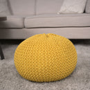 Bordeaux - Knitted Round Pouf, Versatile Ottoman And Floor Cushion by Unique Piece Furniture