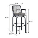 Outdoor Patio Bar Stools 29"H Set of 2, Modern Woven Rattan Rope Bar Height Chair by HouseOfZazla