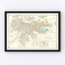 Vintage Map of Louisville, Kentucky 1943