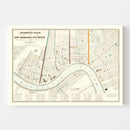 Vintage Map of New Orleans, Louisiana 1845