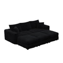 Deep Seat Convertible Sofa With Soft Pillows And Ottomans by HouseOfZazla