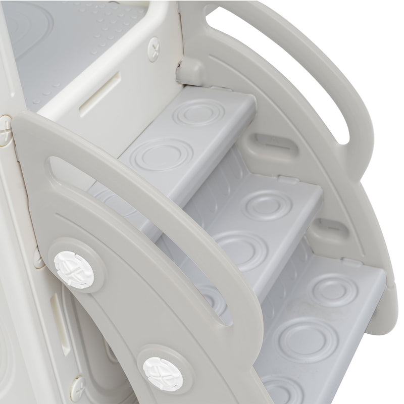 5 in 1 T oddler Slide and Swing Set, Kids Playground Climber Slide Playset with Drawing Whiteboard, Freestanding Combination for Babies