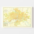 Vintage Map of Des Moines, Iowa 1910