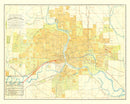 Vintage Map of Des Moines, Iowa 1910