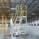 Heavy Duty Aluminum Rolling Platform Ladder with Steps by HouseOfZazla
