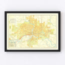 Vintage Map of Des Moines, Iowa 1910