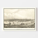Vintage Map of Bangor, Maine 1850