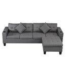 Modern Sectional Sofa Set With L Shape Chaise Lounge, Cup Holder, 4 Seat - Gray by Unique Piece Furniture