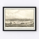 Vintage Map of Bangor, Maine 1850