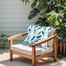 4 Pack Outdoor/Indoor Throw Pillows with Coastal Leaves Design