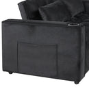 55.3" 4-1 Multi-functional Sofa Bed with Cup Holder and USB Port for Living Room or Apartments Black