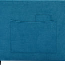 59.4" Loveseat Sofa with Pull-Out Bed Modern Upholstered Couch with Side Pocket for Living Room Office, Blue