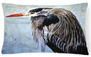 Blue Heron   Canvas Fabric Decorative Pillow
