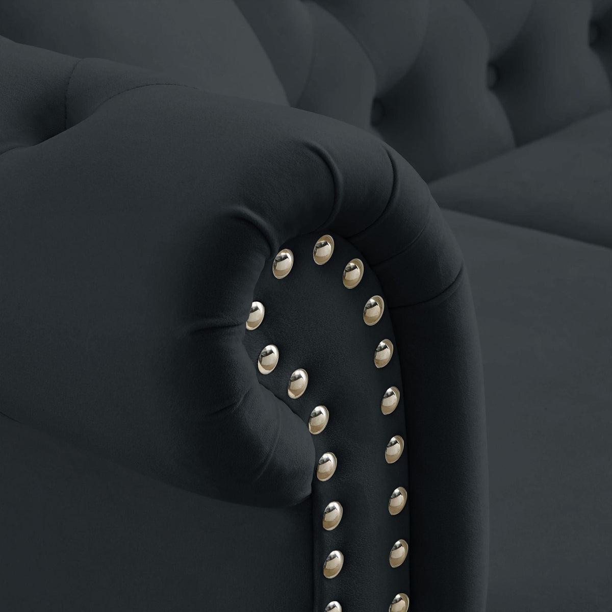 Chesterfield Sofa With Rolled Arms And Nailhead Trim, photo 38 of 40