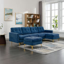 Modern L - Shape Convertible Sectional Sofa With Movable Ottoman by HouseOfZazla