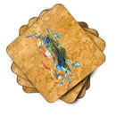 Crab Foam Coasters Set of 4 Cup Coasters for Indoor Outdoor, Tabletop Protection, Anti Slip, Mouse pad Material