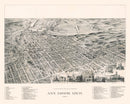 Vintage Map of Ann Arbor, Michigan 1890
