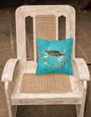 Crab Decorative Throw Pillow 14x14 Indoor Outdoor Accent Cushion, Fabric Cover with Insert for Sofa, Bed, Porch & Living Room