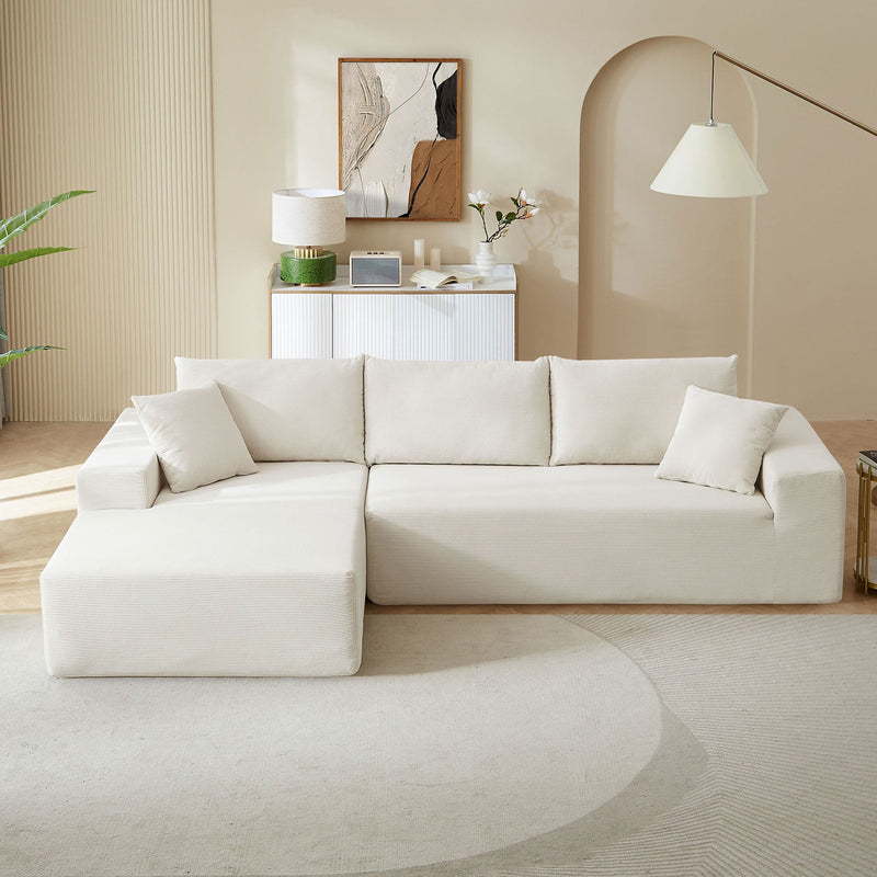 Walker Edison | Minimalist Right L-Shape Sectional Modular Couch