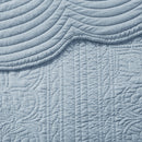 3 Piece Reversible Scalloped Edge Quilt Set - Blue King/Cal King