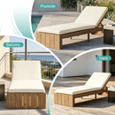Adjustable Outdoor Chaise Lounge Patio Recliner - Beige / Light Teak by HouseOfZazla