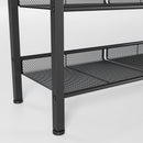 Industrial Shoe Rack with 4 Mesh Shelves