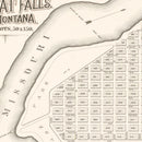 Vintage Map of Great Falls, Montana 1883