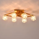 6 Light Crystal Ceiling Light For Dining Room, Modern Ceiling Lamp With Light Fixture For Entryway, Lobby, Kitchen, Bedroom, Living Room, Conference Room, (6*G9 Bulbs Included) by HouseOfZazla