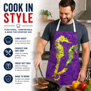Seahorse Apron Cooking Kitchen Server Baking Crafts Gardening for Adult Women Men, Unisex, Large, Multicolor