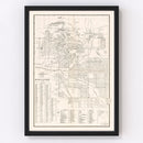 Vintage Map of Butte, Montana 1939