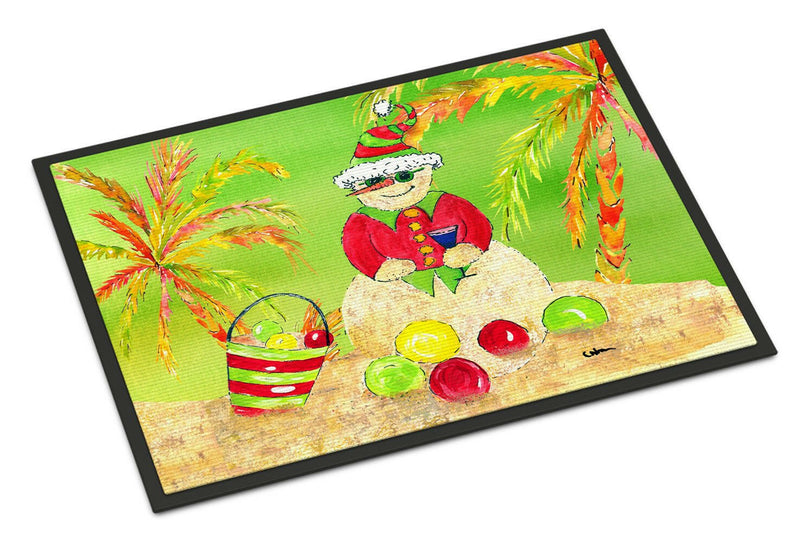 Sandman Snowman Christmas at the Beach Indoor or Outdoor Mat 18x27 8662MAT