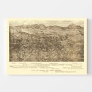 Vintage Map of Santa Fe, New Mexico 1885